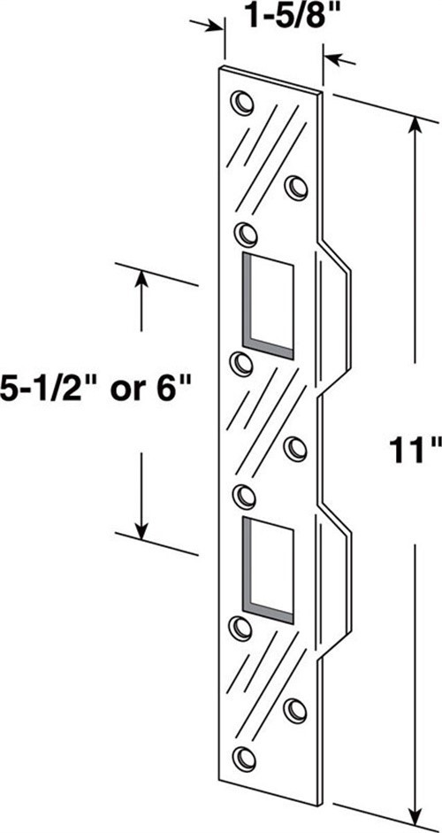 Prime-Line U 9480 Brass-Plated Steel Standard Door Strike 1.62 L x 11 H in.