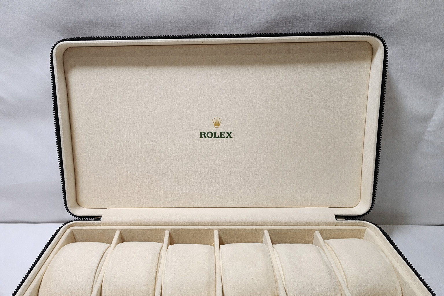 ROLEX BOX CASE HOLDER ORGANIZER STORAGE BROWN LEATHER