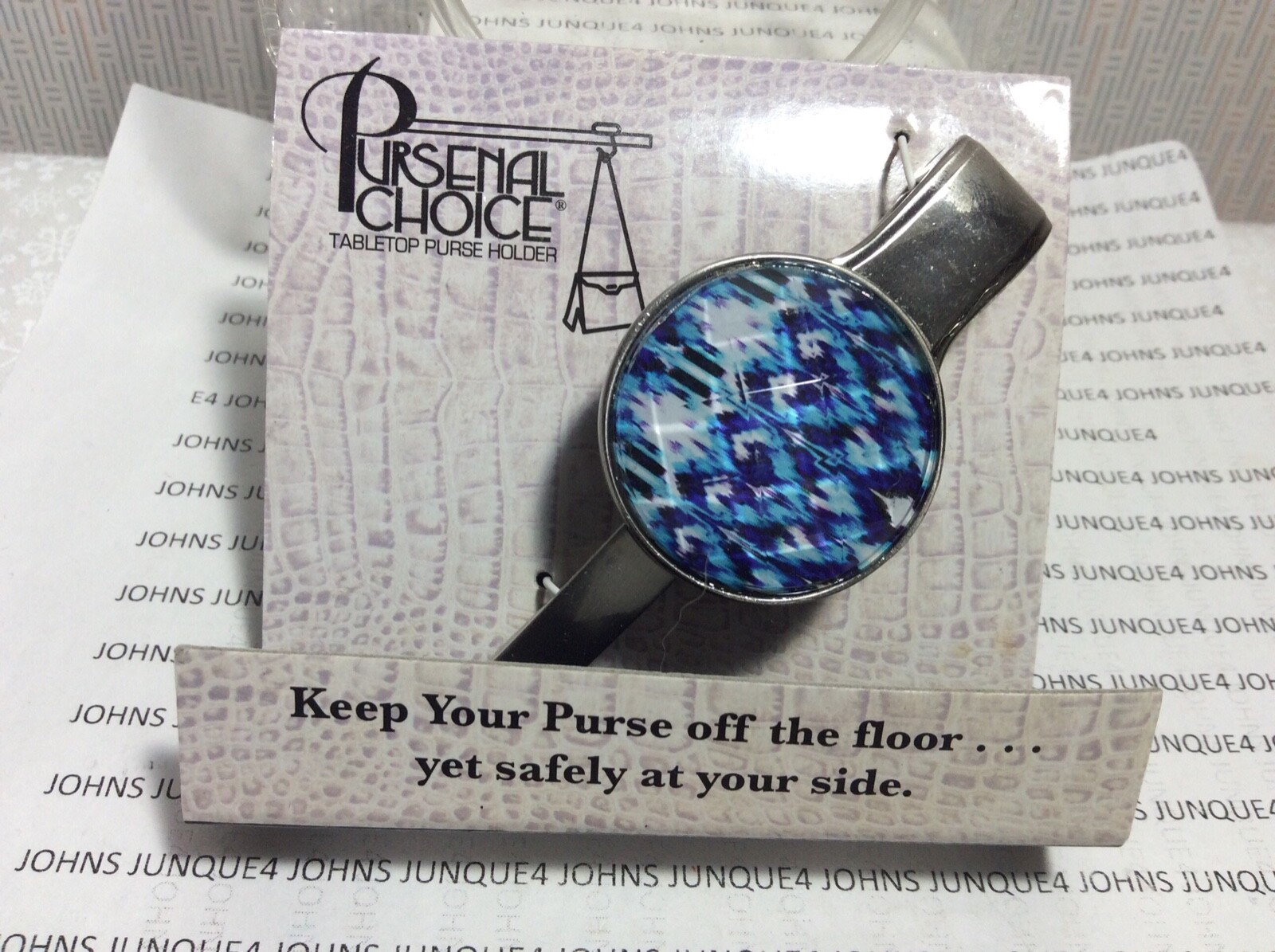 PURSENAL TABLETOP PURSE HOLDER New w/tag in plastic purse Compact & Stylish