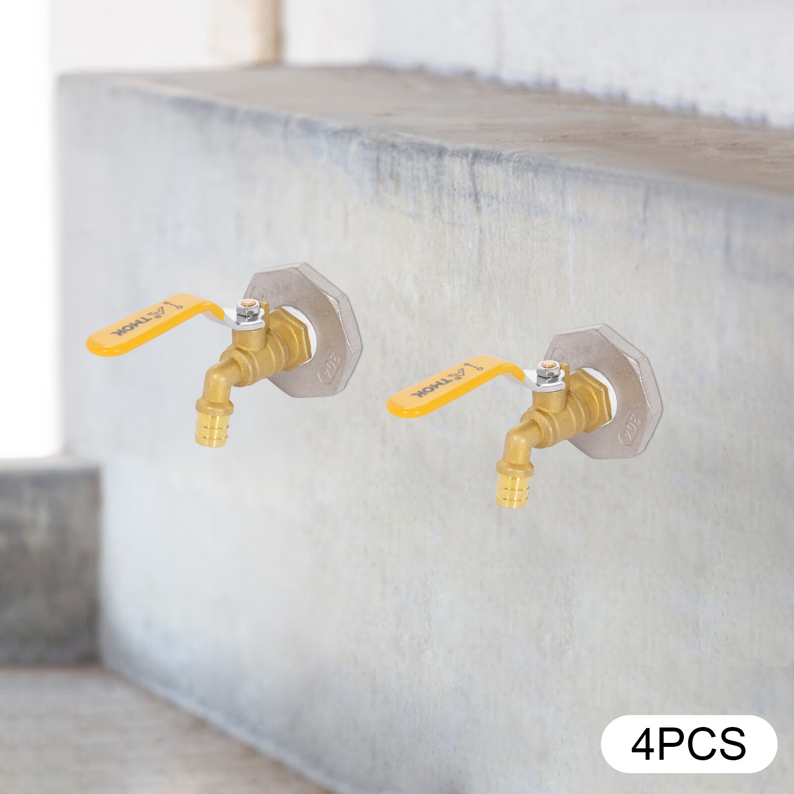 4x Drum Faucet Barrel Spigot, Stainless Steel Brass Barrel Faucet, for 55 Gallon