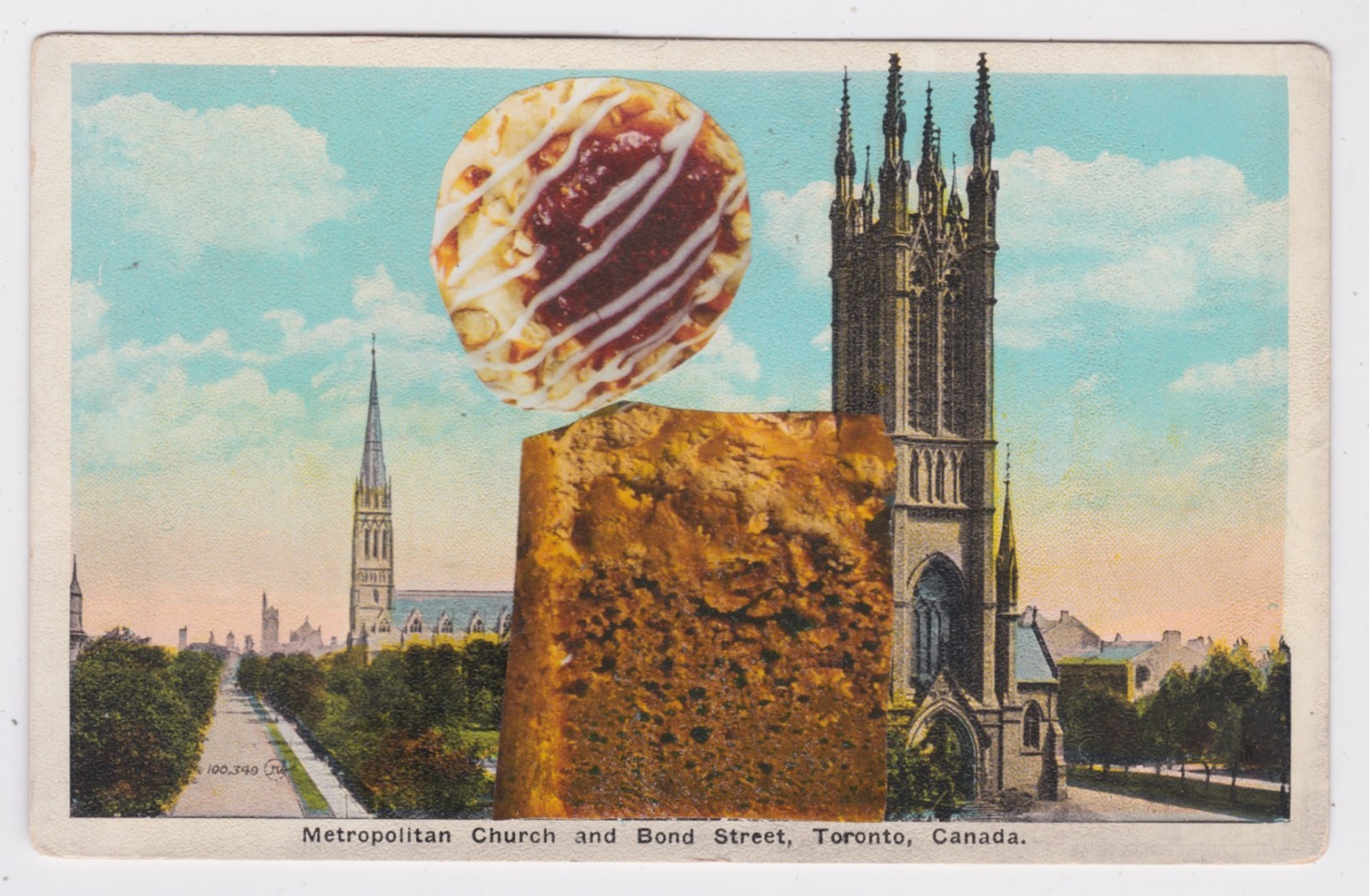Mail Art David Greenberger "Attractive Sweets" original collaged postcard 2024