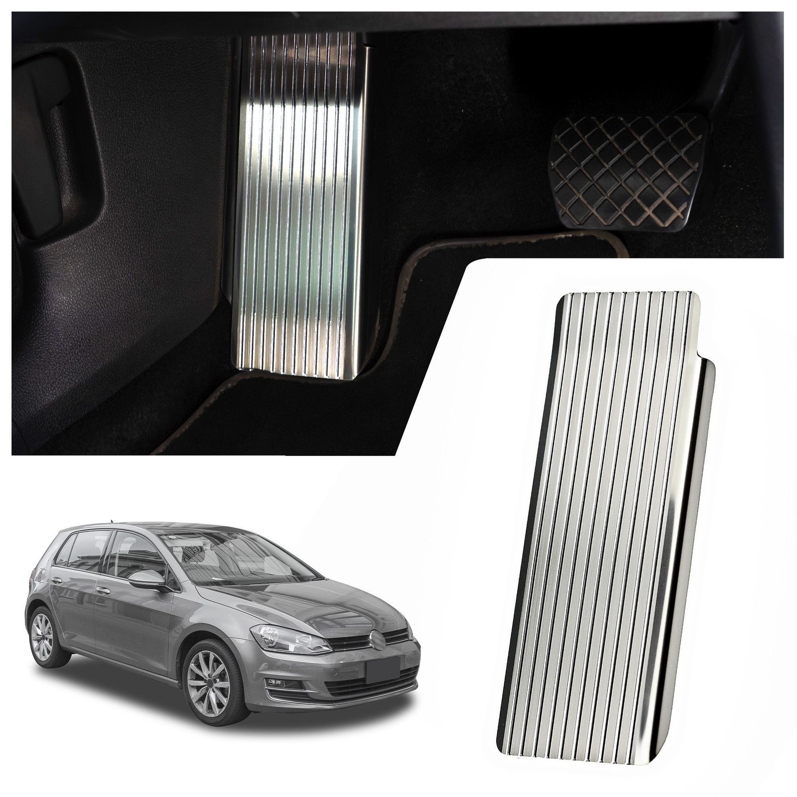 Footrest Plate for Volkswagen VW Golf Hatchback (AU) 5D 2012-2019 Silver