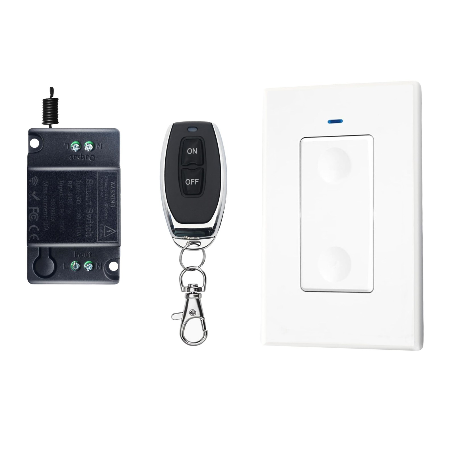 Wireless Remote Light Switch No Wiring AC 110V Wireless Wall Switch and Recei...