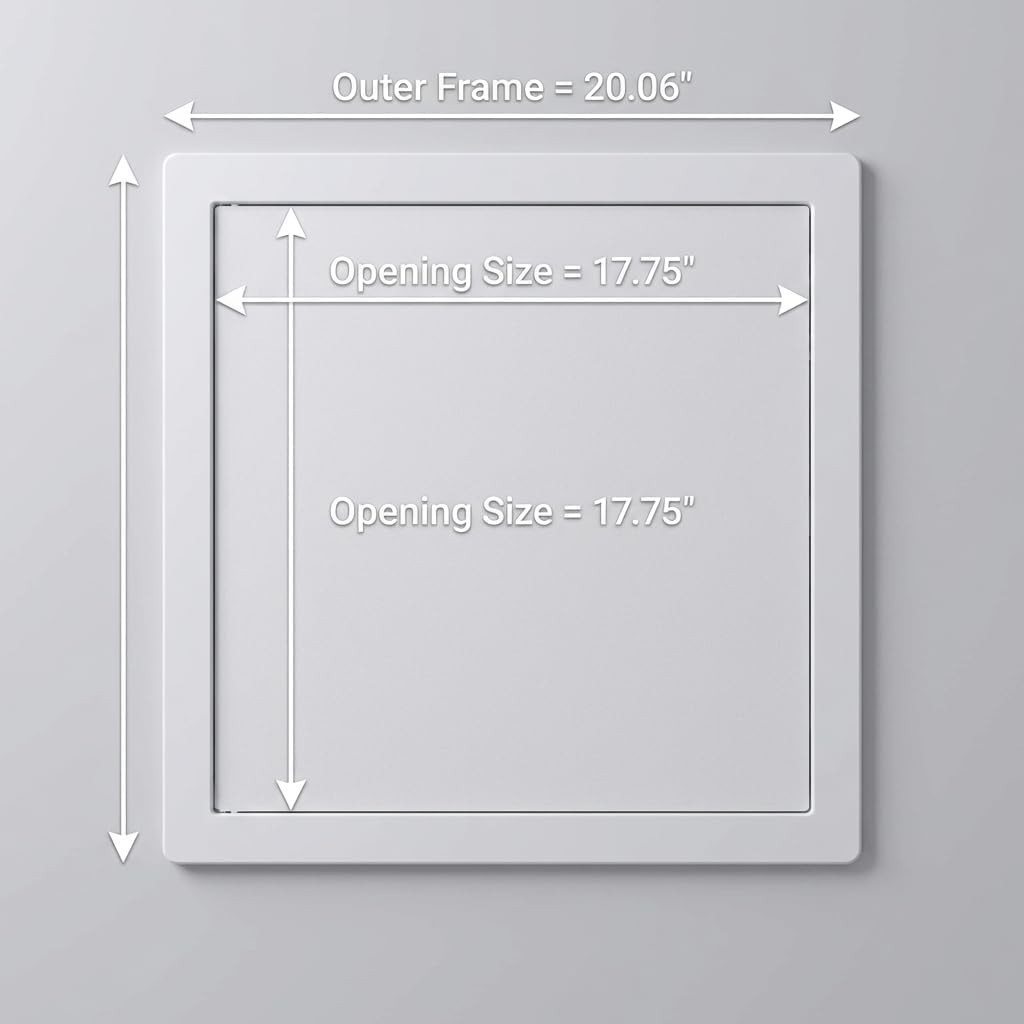 Access Panel for Drywall 18x18 inch Wall Hole Cover Access Door White Plastic