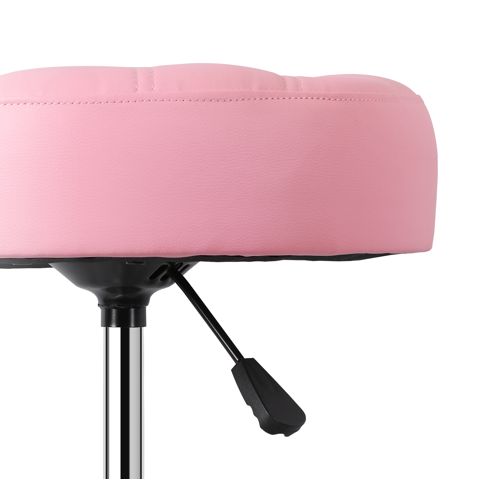 2 PCS Pink Vanity stool for Makeup Room Adjustable Height PU Leather Bar Stool