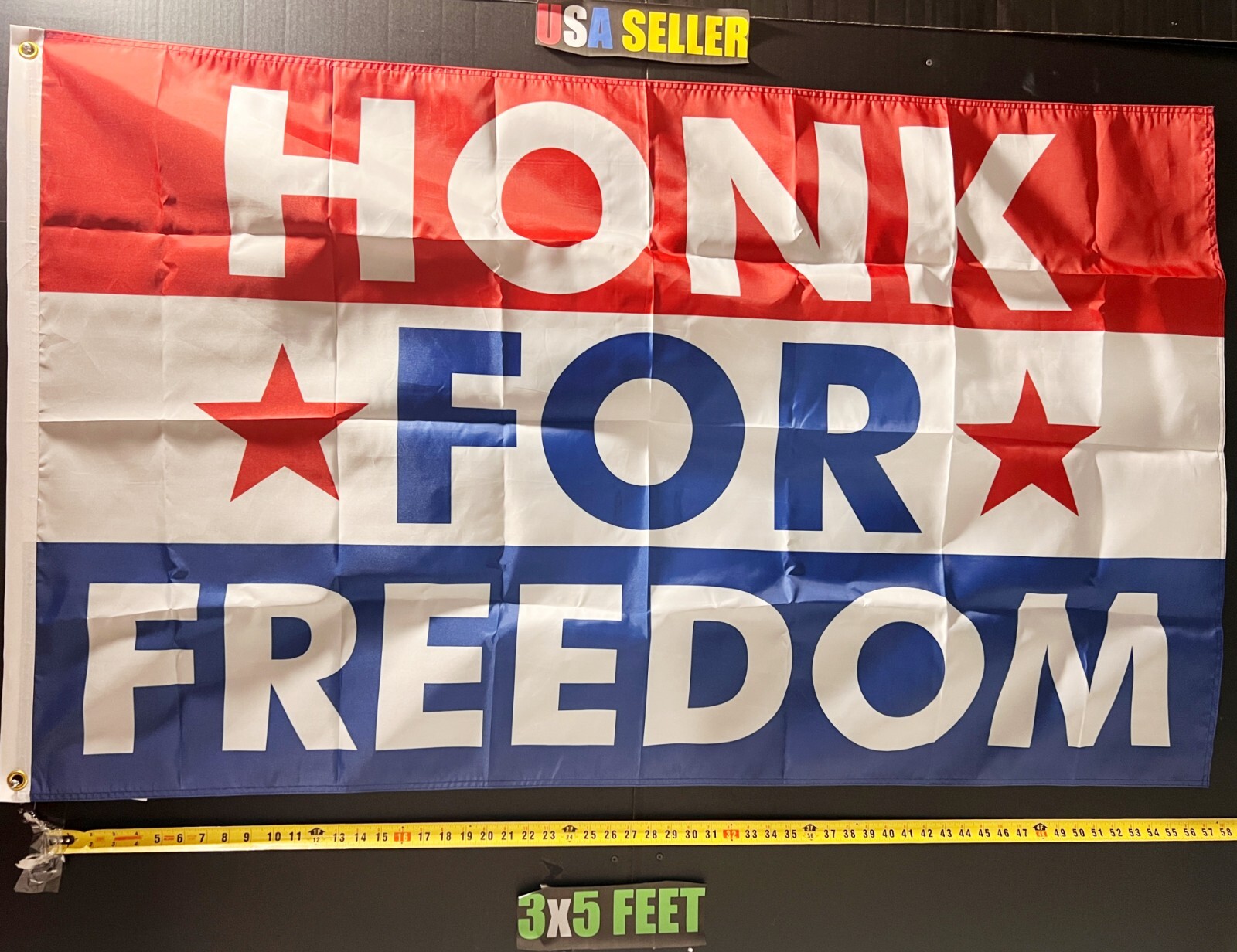 Donald Trump Flag FREE USA SHIP Honk For Freedom Man Cave America USA Sign 3x5'