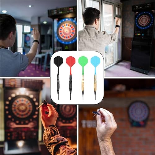 Darts Plastic Tip,Soft Tip Darts Set,12 Pcs 18 Gram with 50 Extra Dart Tips