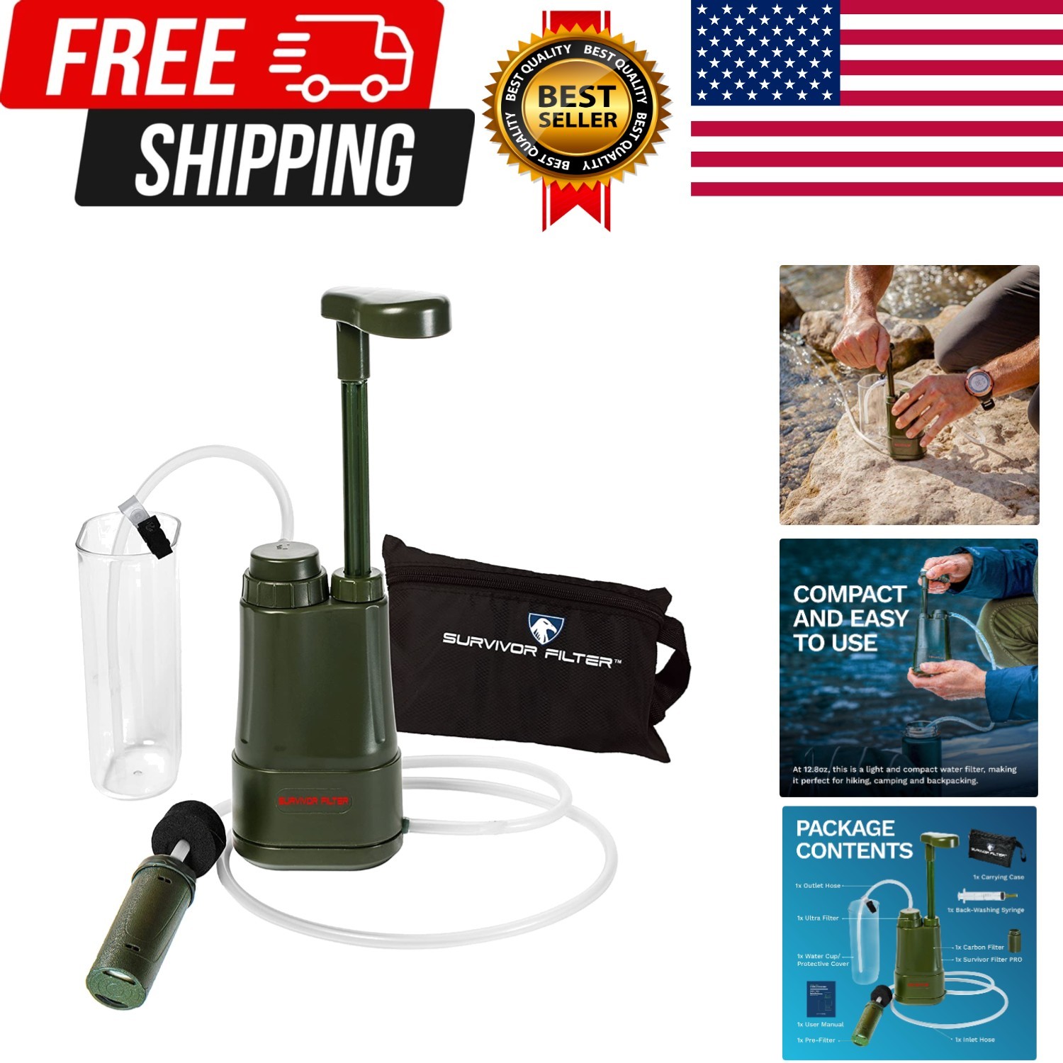 PRO – 0.01 Micron Portable Water Filtration System Survival – Tested in  Labs...