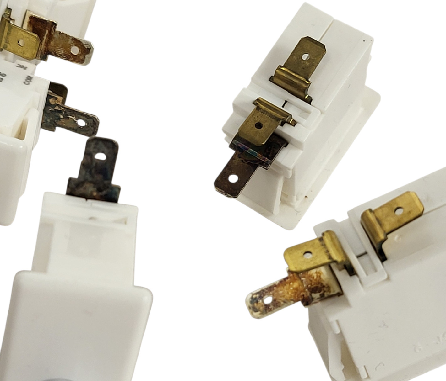 2 PACK Cherry 0E6900A0 White Switch Pushbutton 10A 125/250 Vac Quick Connect