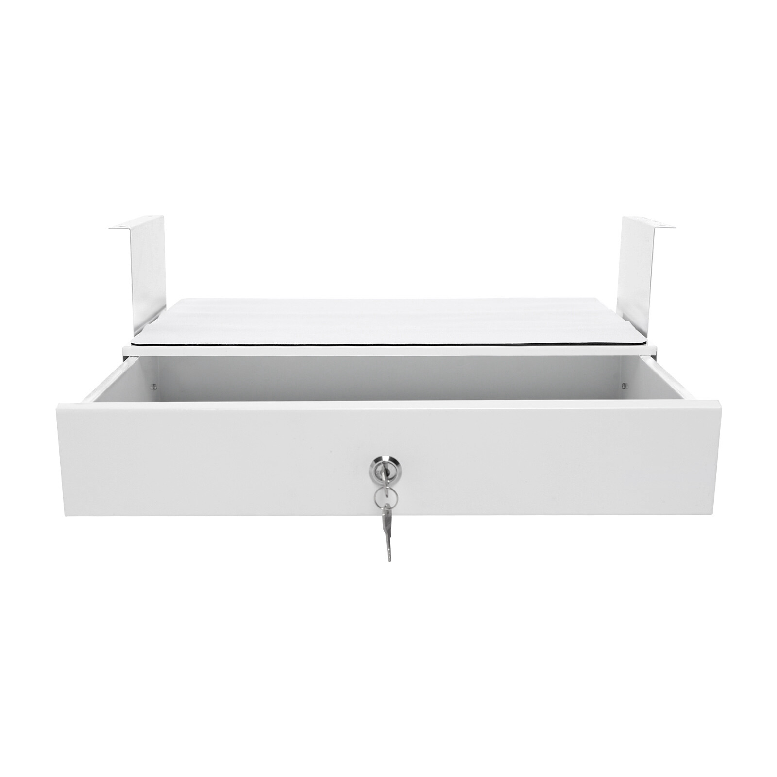 Sliding Pull-Out Drawer Under Desk for Office Organization, White