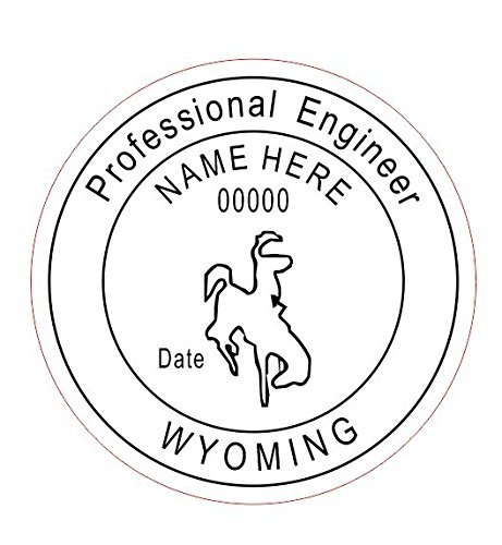 State of Wyoming | Customized Professional Self-Inking Round Engineer Stamp