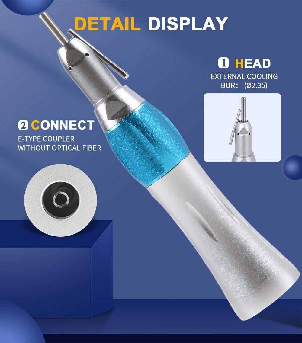 Surgical Dental Straight Handpiece 1:1 NoseCone External Irrigation Low Speed OR