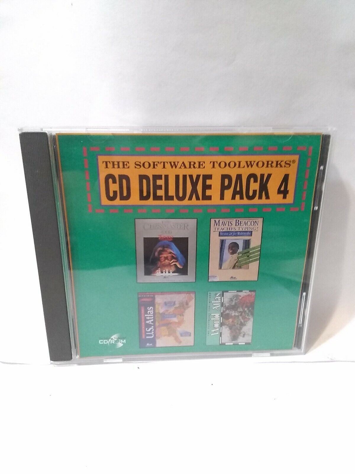 CD Deluxe Pack PC Computer Game Chess Master U.S. Atlas World Atlas Beacon Type