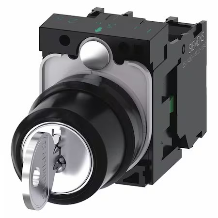 Siemens 3Su1100-4Bl11-1Na0 Selector Switch, 22 Mm, 2No, Silver