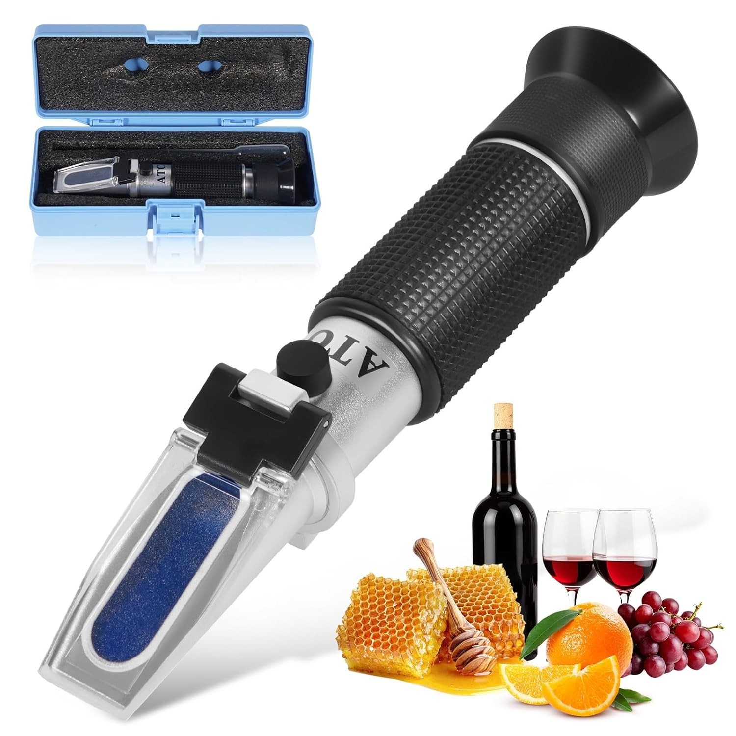Brix Refractometer with ATC, Dual Scale - Specific Gravity & Brix, Hydrometer...