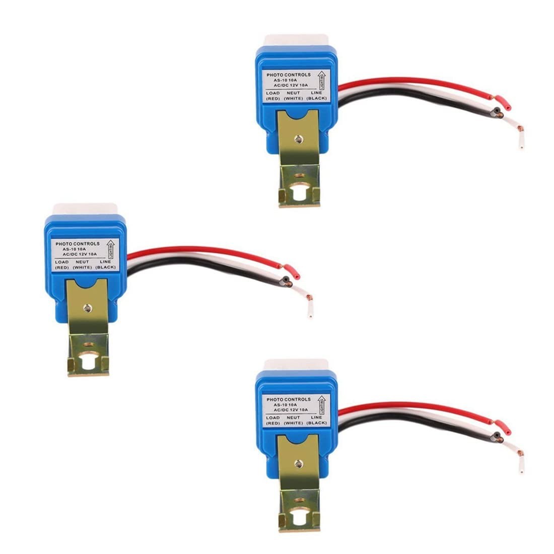 3-Piece 12V 10A Dusk Sensor Switch Set for Automatic Night Lighting Solutions