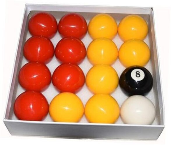 Billiard Balls Pool Table Ball Set 2-1/4 Inch Red Yellow