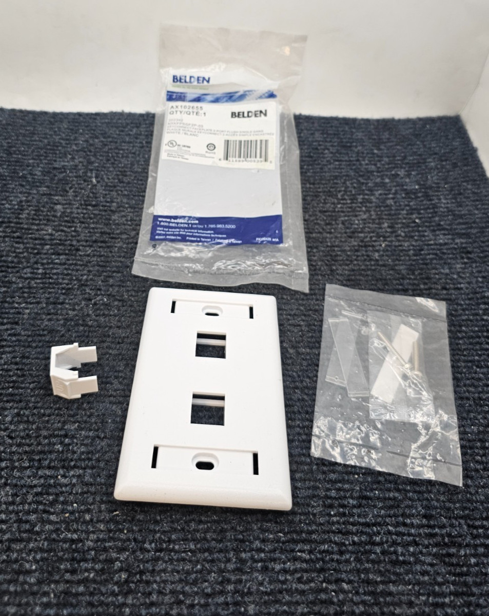 Belden AX102655: KeyConnect Faceplates 2-Port Flush Single-Gang White