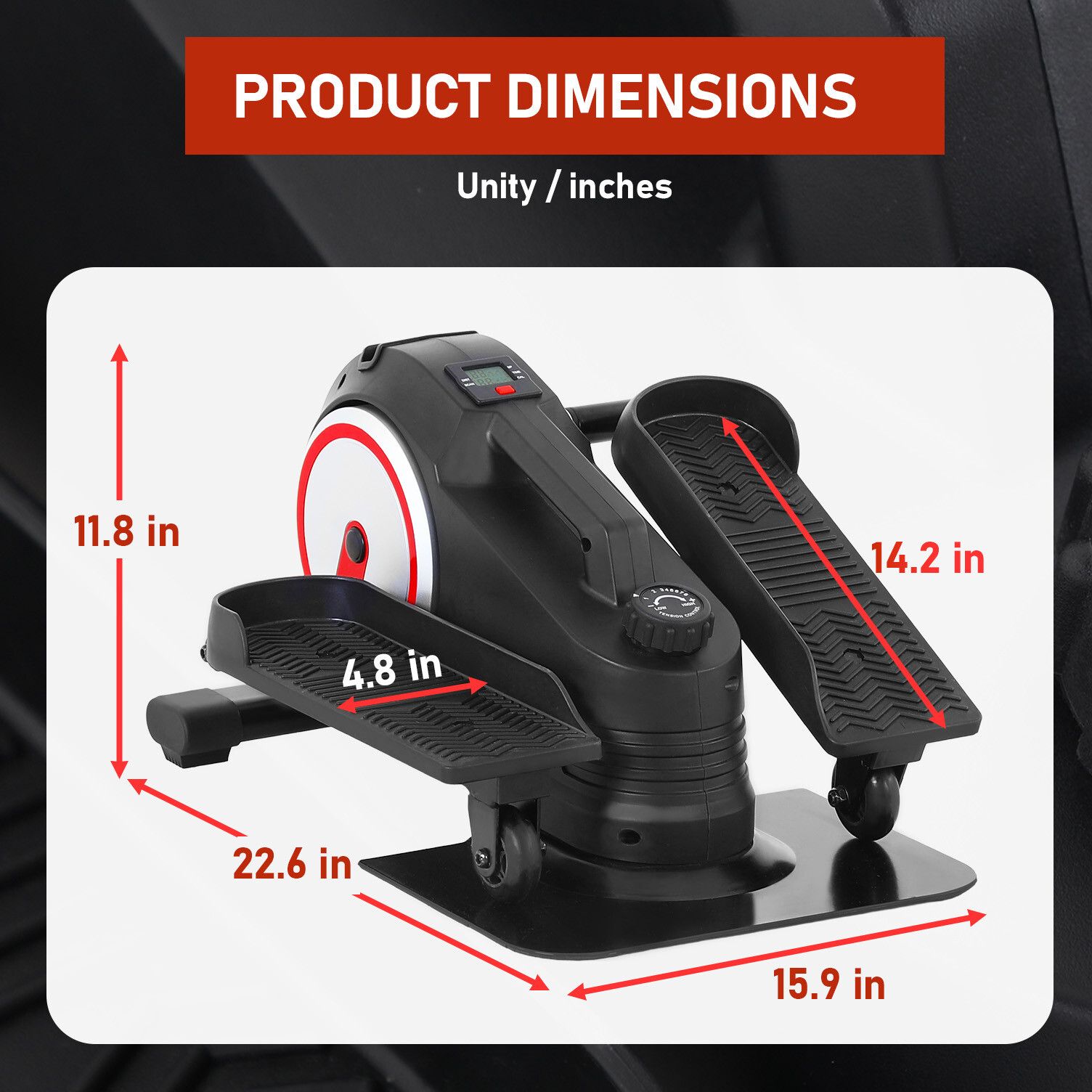 Under Desk Elliptical Machine, Portable Pedal Training Machine Senior Exercise