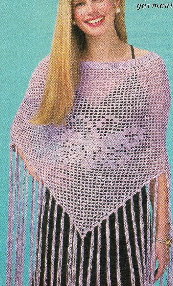 BUTTERFLY PONCHO 2 SIZES WOMEN'S DIGEST SIZE CROCHET PATTERN INSTRUCTIONS