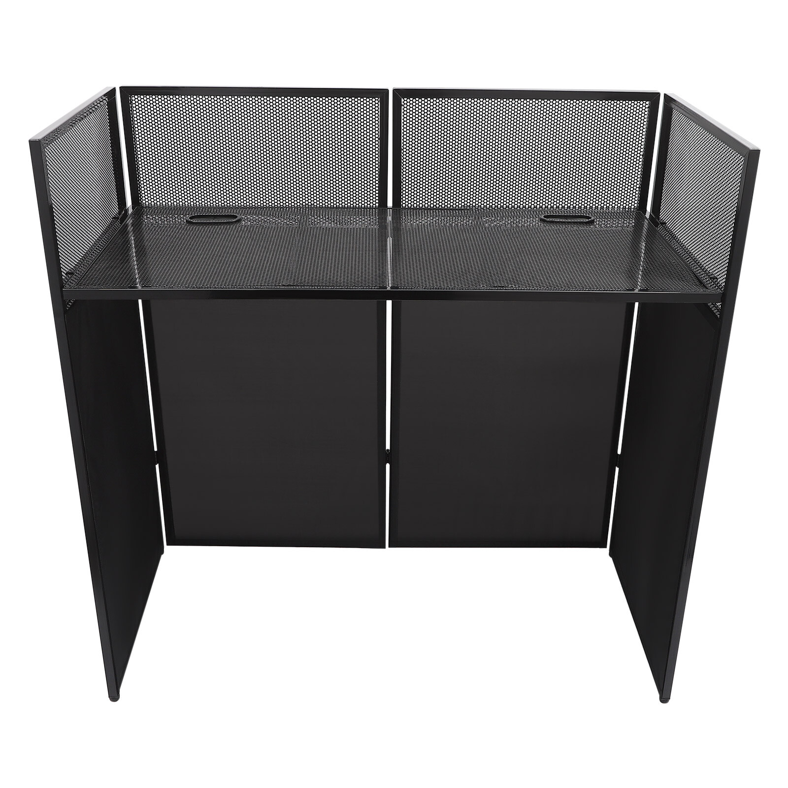 Portable DJ Event Booth Facade Foldable Controller Stand DJ Display Stand Black