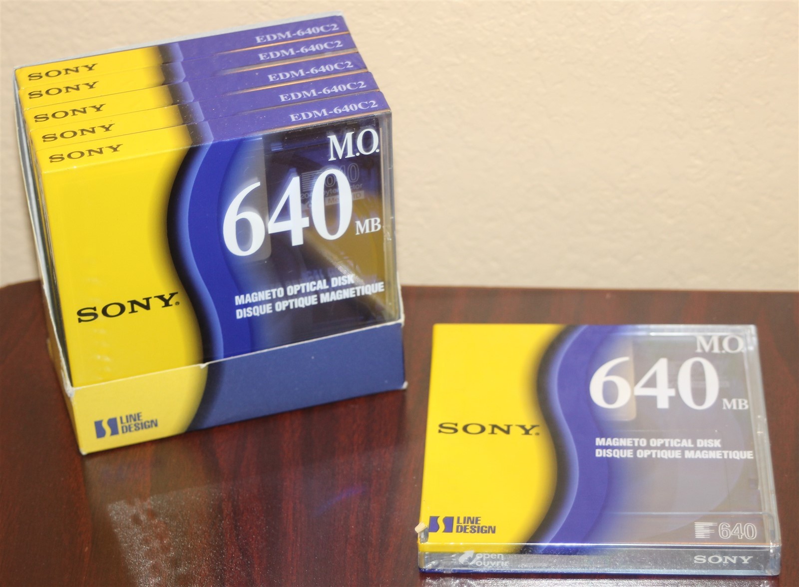 6X Sony Magneto Optical Disk MO F640 640MB EDM-640C2 Brand New, Sealed