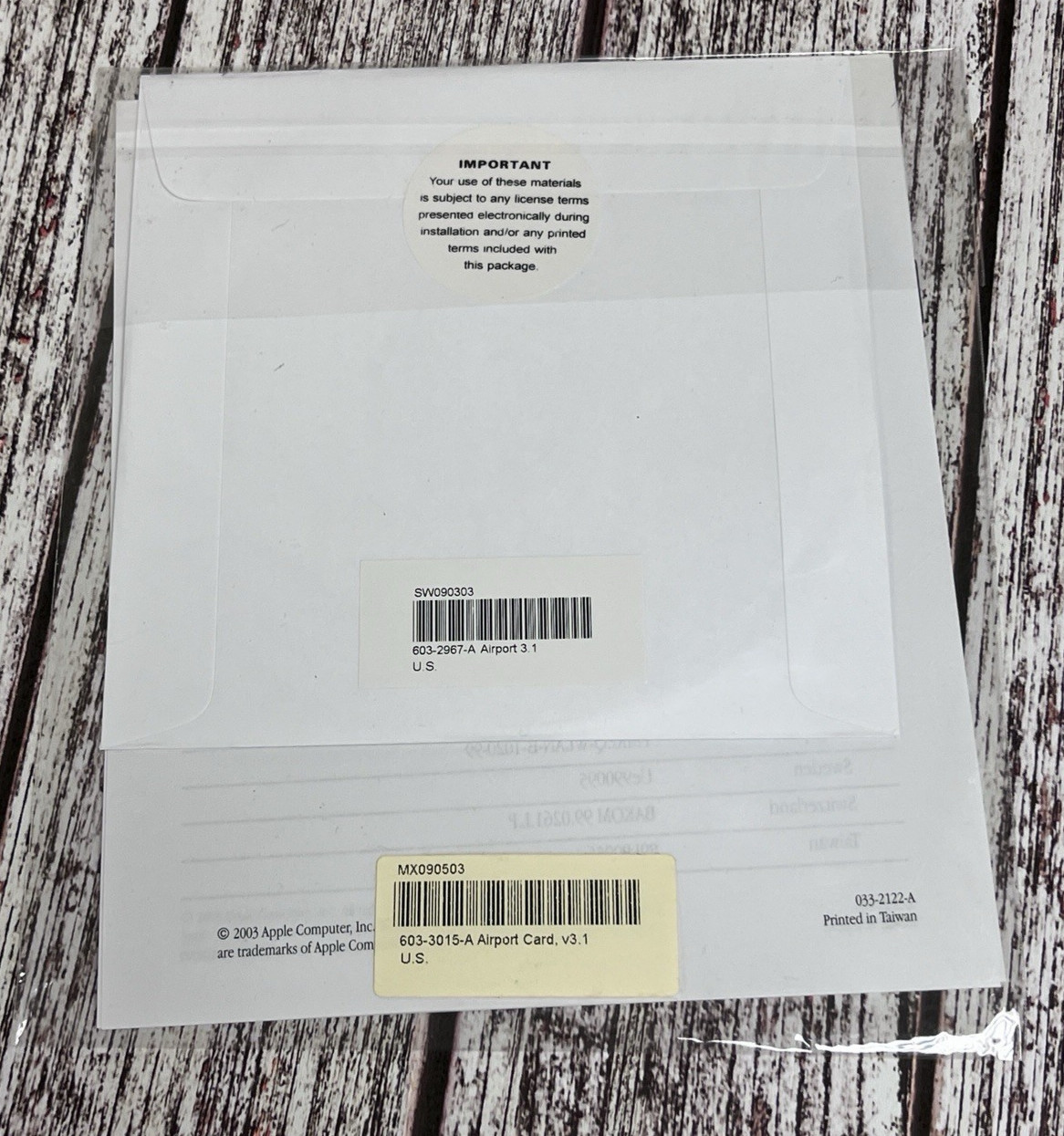 Apple AirPort Card User's Guide & CD - Version 3.1 NEW & SEALED
