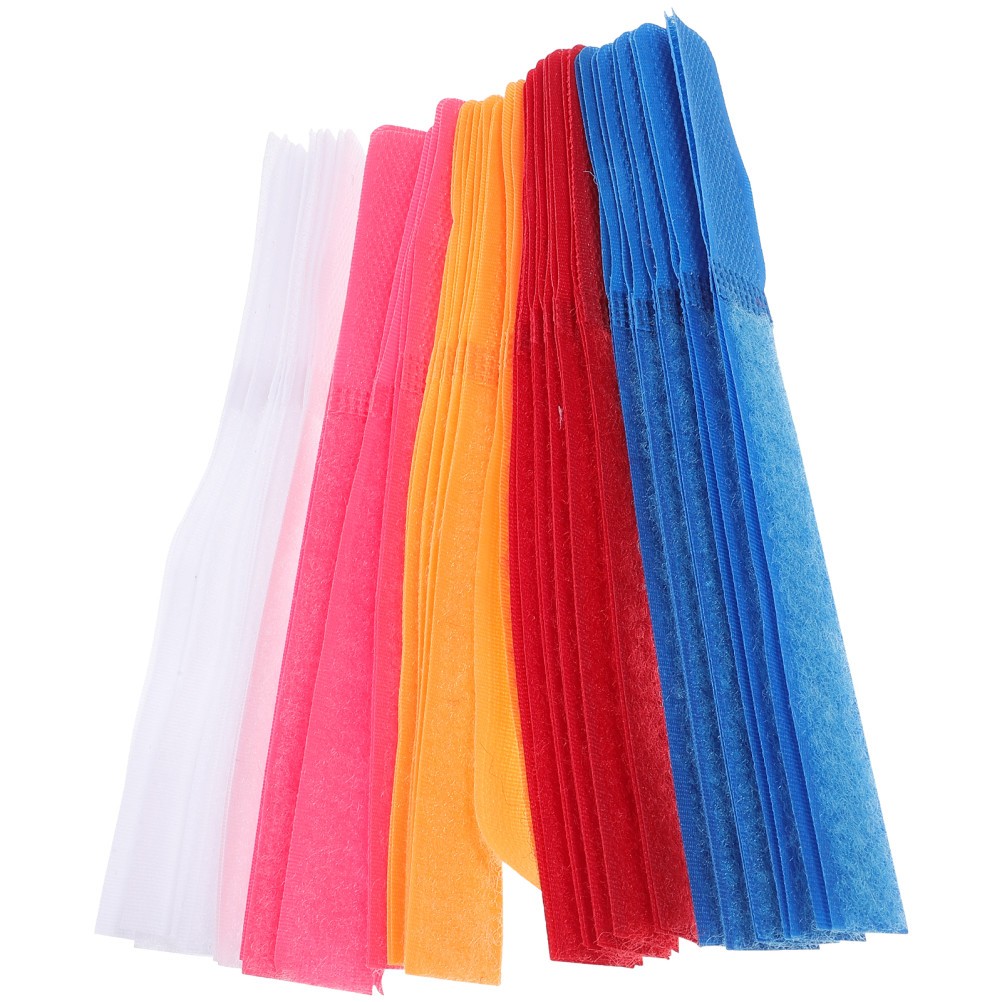50Pcs Durable Polyester Cable Ties Hook and Loop Cord Keeper for Appliances