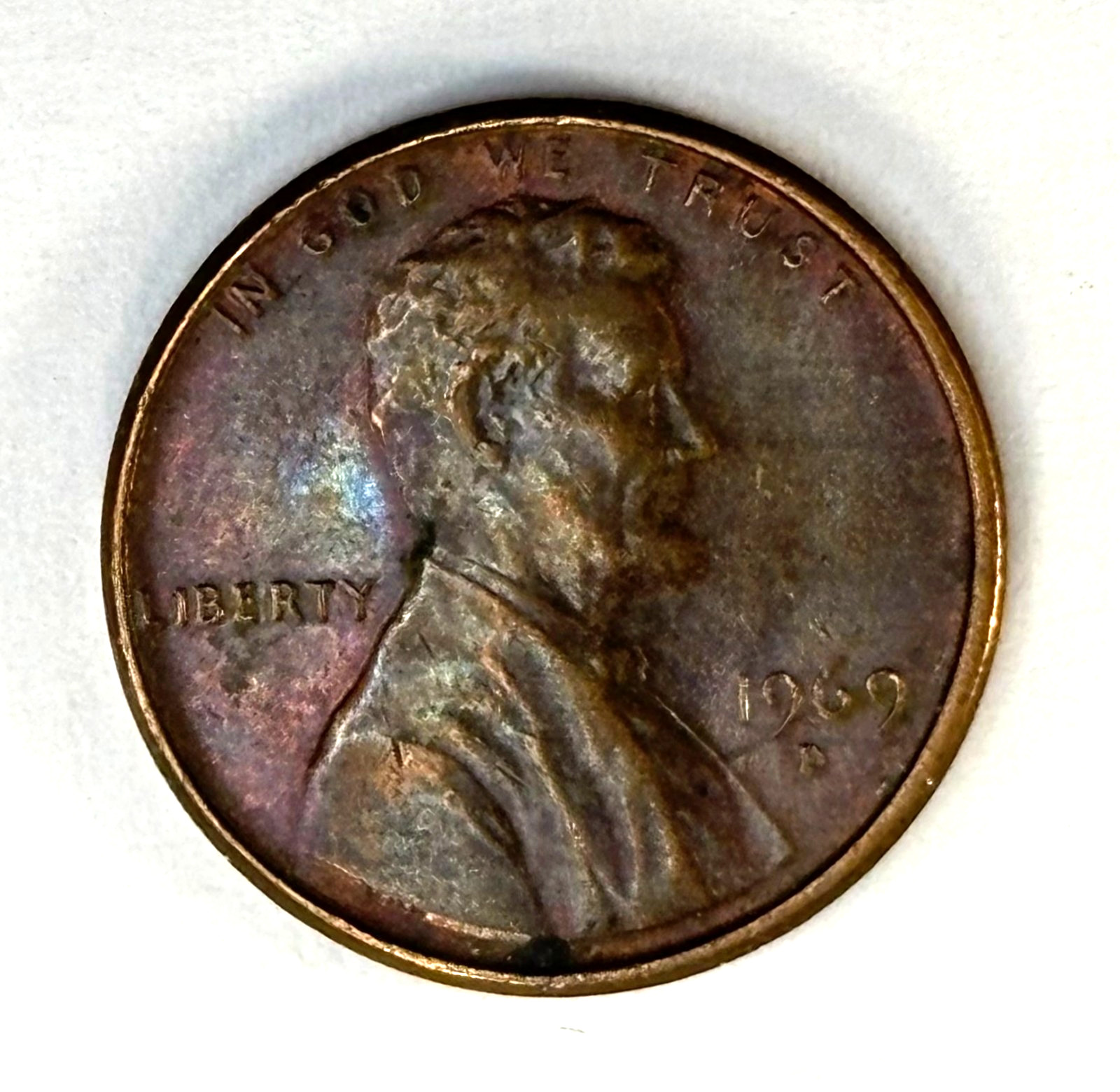 1969-D Lincoln Cent BN Toned