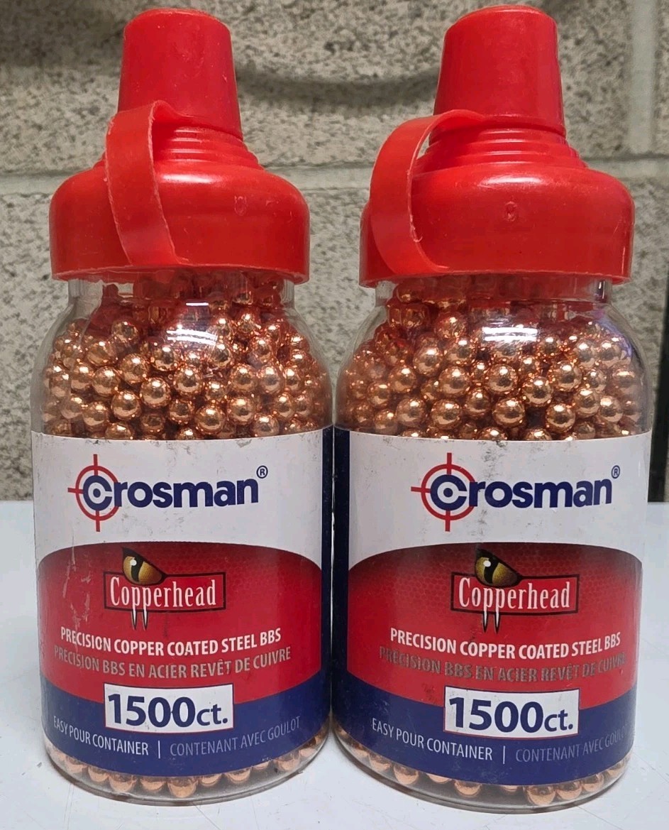 ×2 Crosman 4.5mm .177 Caliber Copper-Coated Steel BBs - 1500 Ct