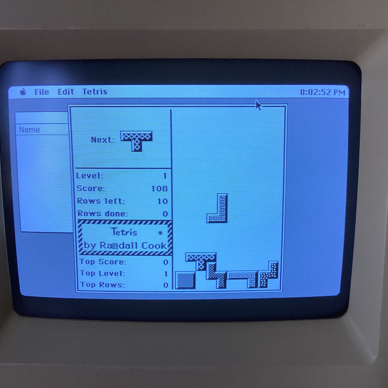 Vintage Macintosh Mac Program Game WESLEYAN TETRIS 800K Disk Plus, SE, Classic!