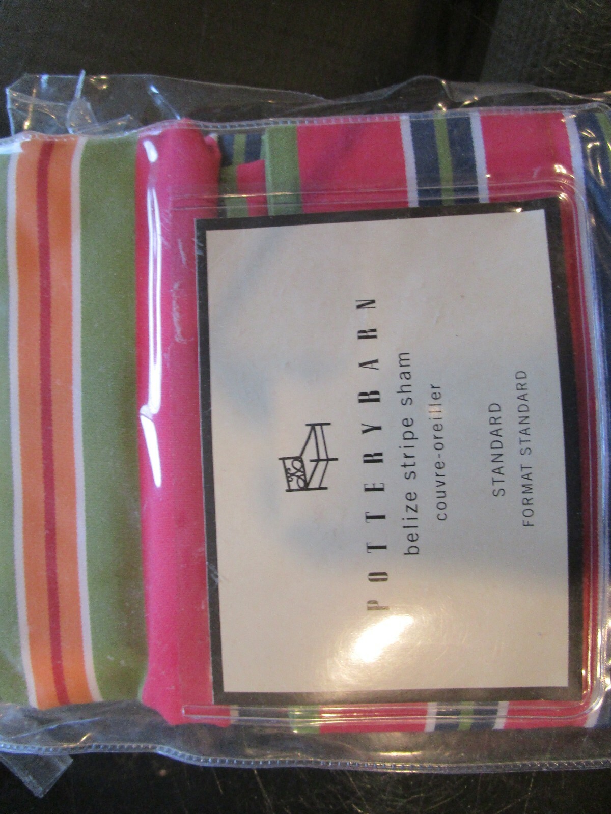 2 Pottery Barn Belize stripe standard shams New w tags