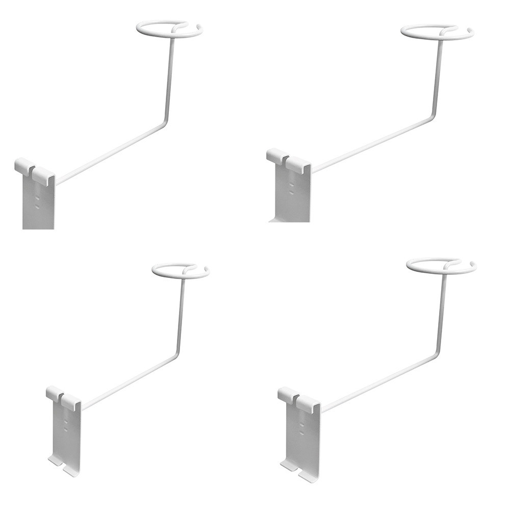 Set Of 4Pc White Racks Wire GridWall Slat Panels Display Hook For Hat Cap