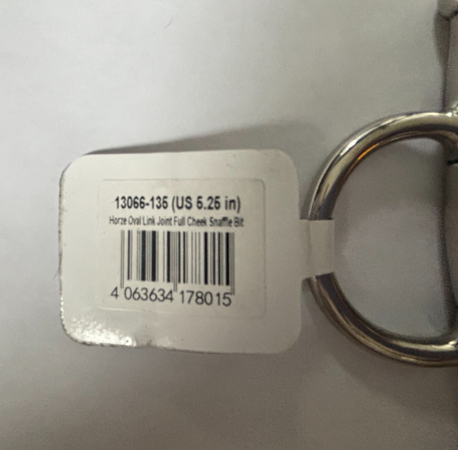 Full Cheek Double Jointed Oval Link Snaffle Bit sz 5.25 HORZE brand