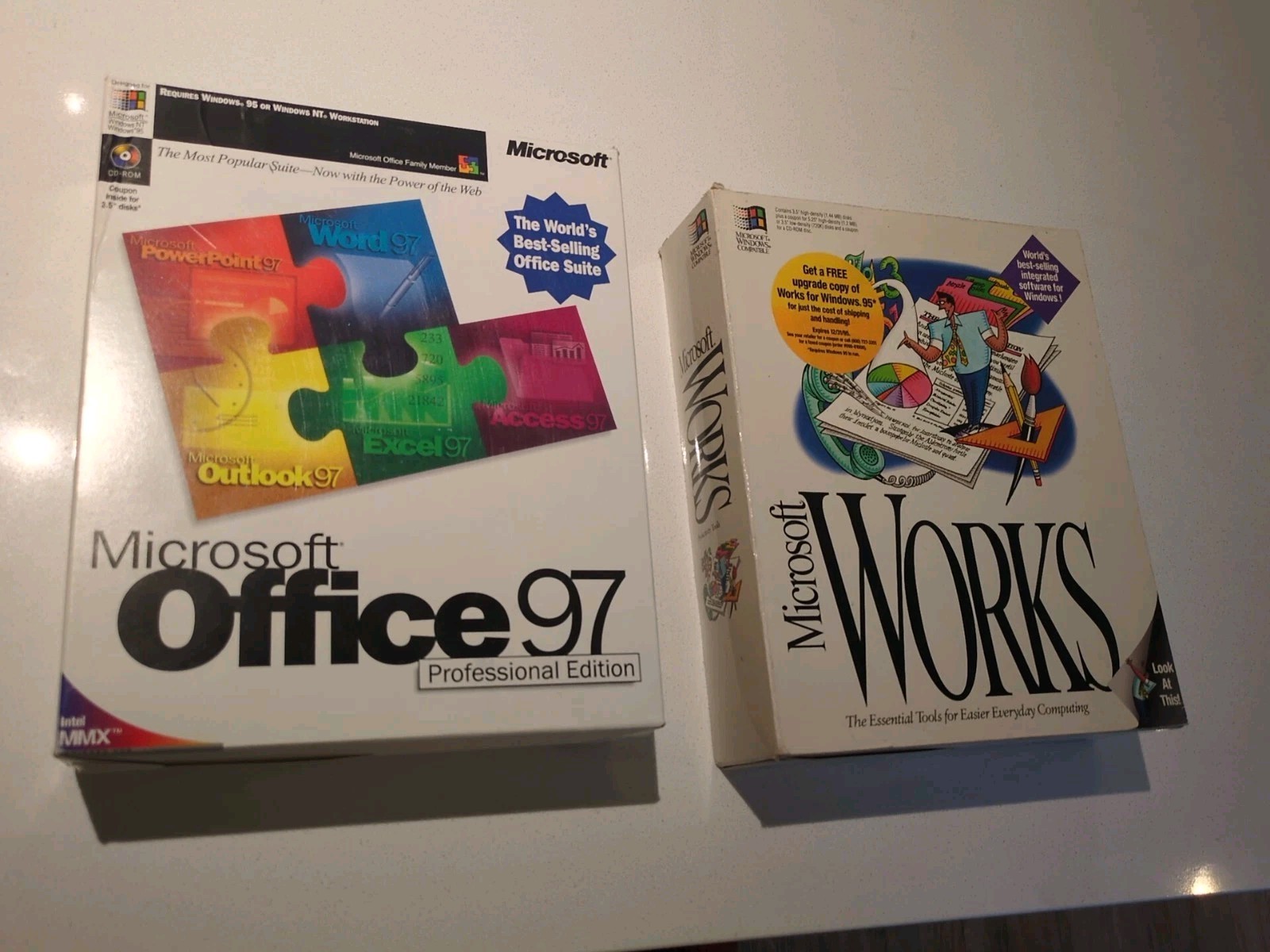 Microsoft Office 97 Professional (CD) And Works (Floppy) Big Box Software