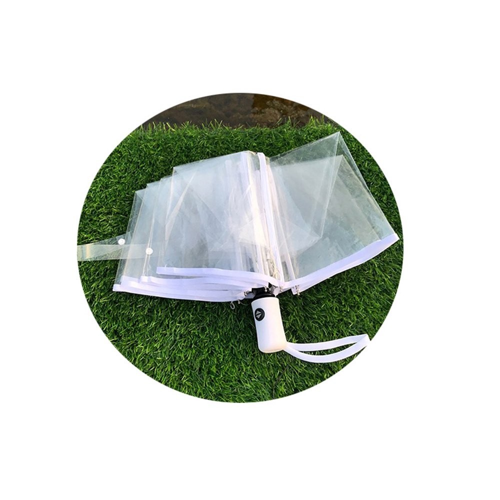 AIXICWXI Auto Open Close Transparent Umbrella - Folding, One Size, White