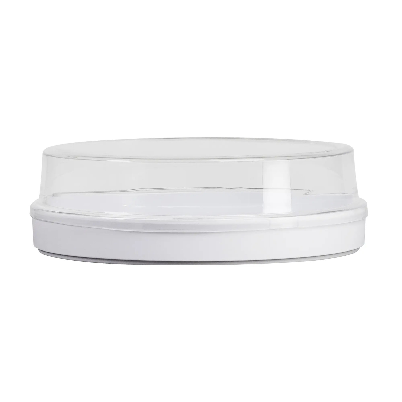 Cal-Mil 22346-12-12 12" Dia. Clear Plastic Stackable Cover w/ 1" Vent Hole
