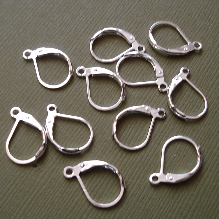 24pcs-Earrings Hoop Leverback Silver Plated.