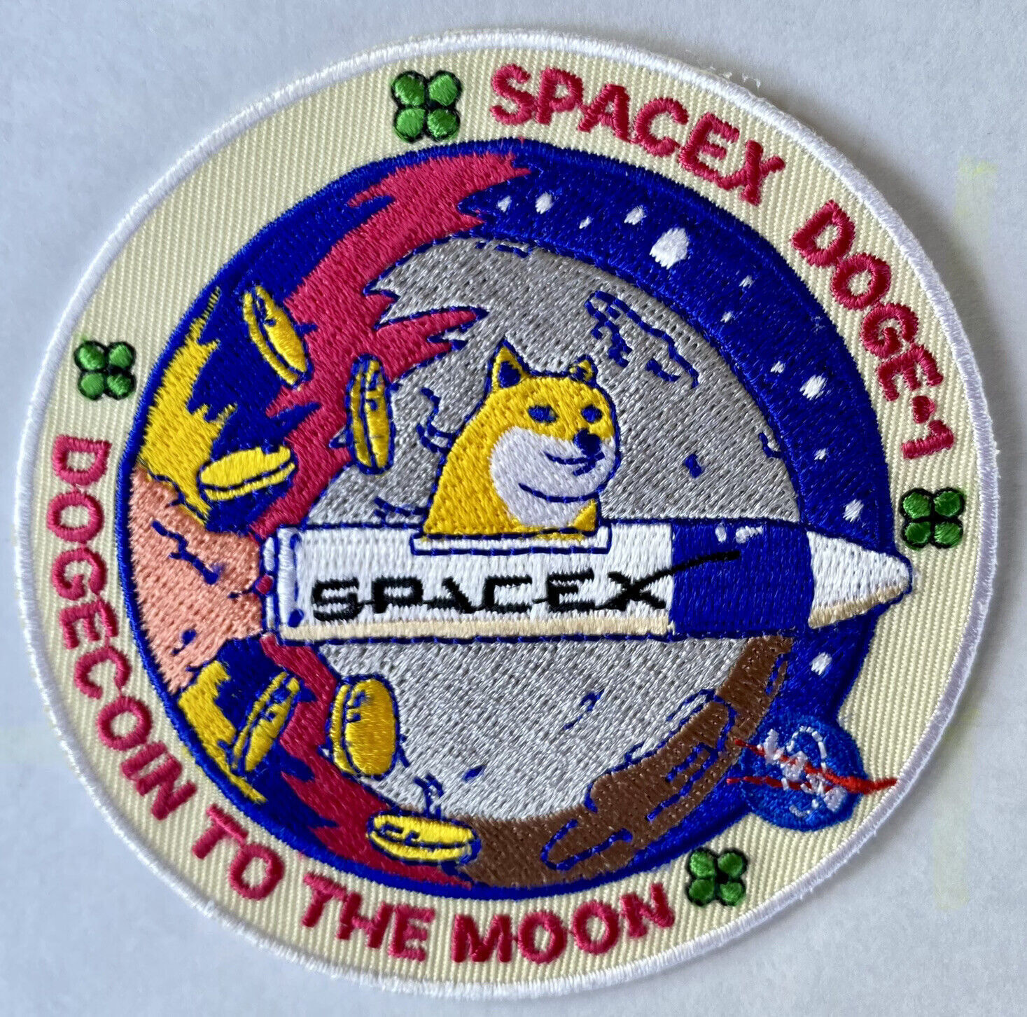 DOGE-1 To The Moon Mission Patch 3.5” NASA F9 ISS ELON MUSK