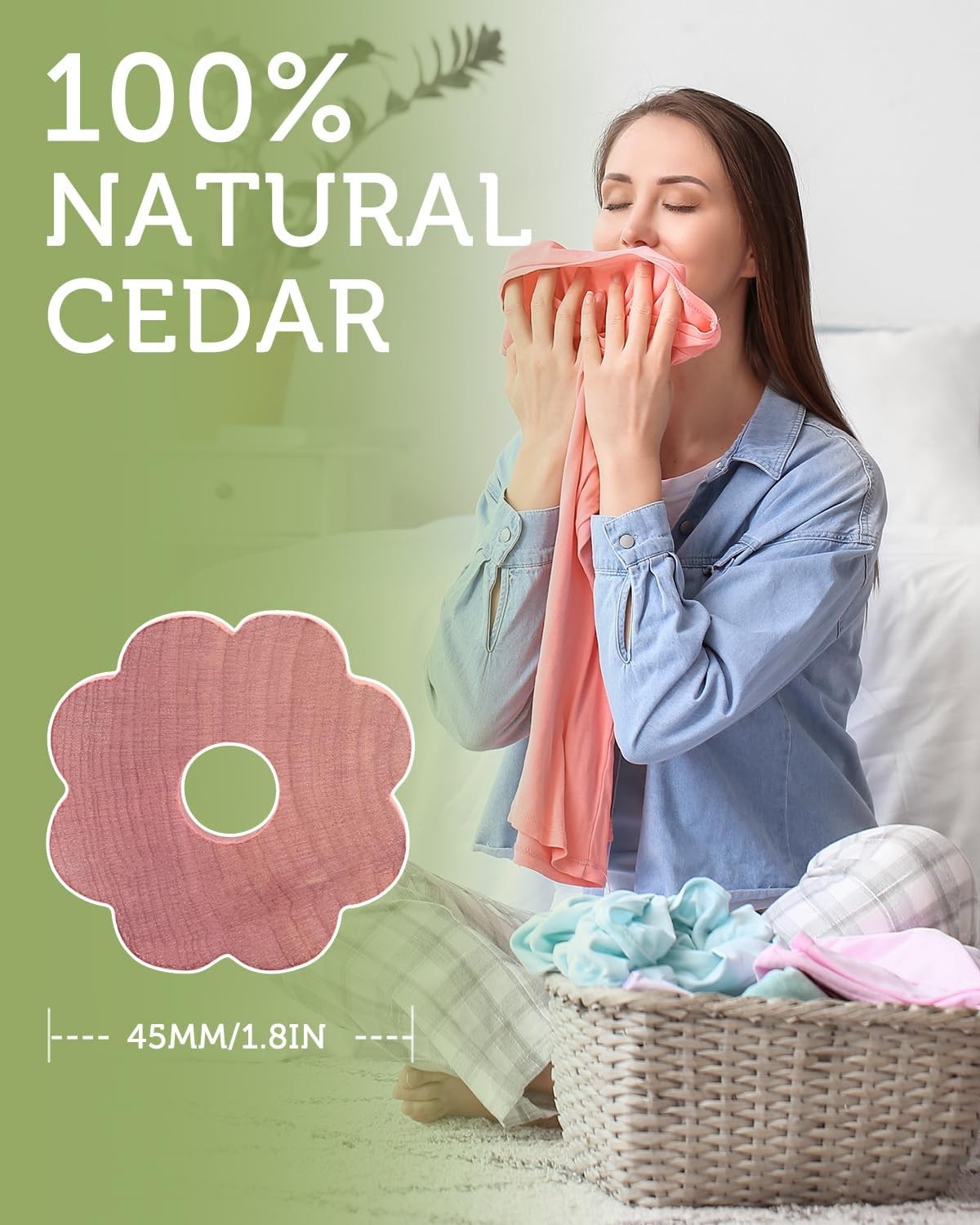 Cedar Blocks for Clothes Storage, 32 Pack Rings, Aromatic Scent Cedar...