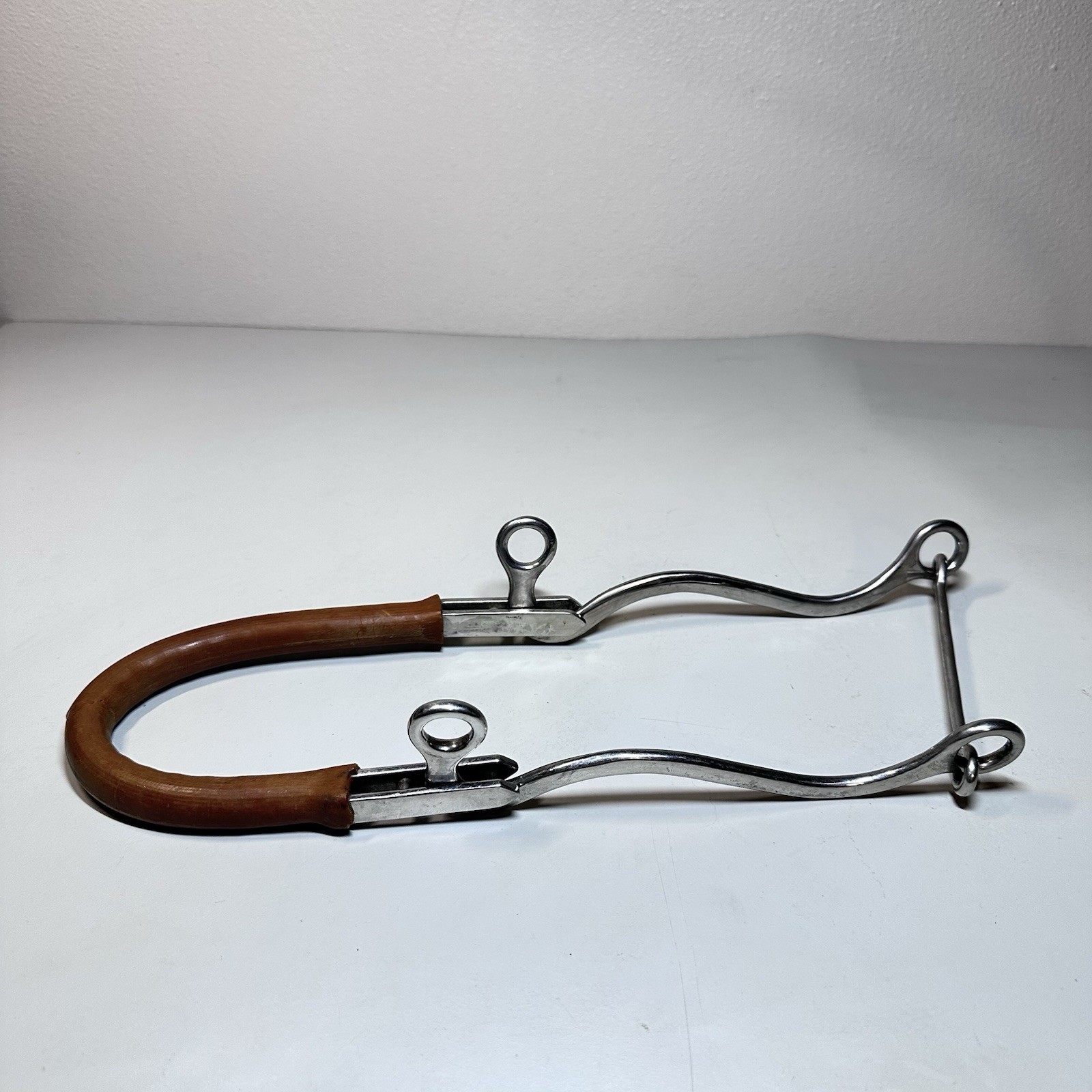 Vintage  Rubber Nose Hackamore 8" shank - Stainless Steel, TLC Rubber crack