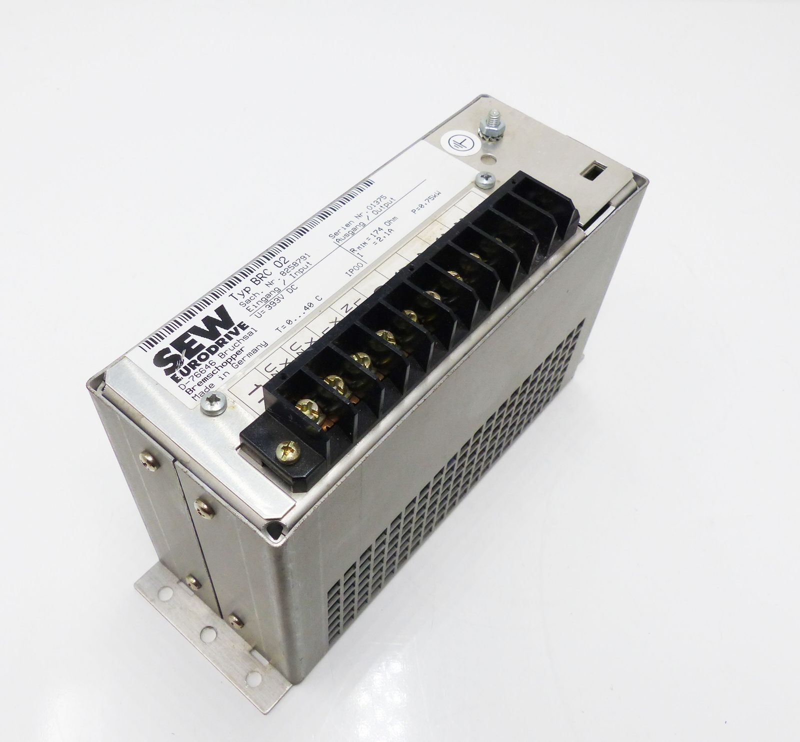 SEW EURODRIVE BRC 02 8258791 U=393VDC P=0.75kW I=2.1A Brake Chopper -used-