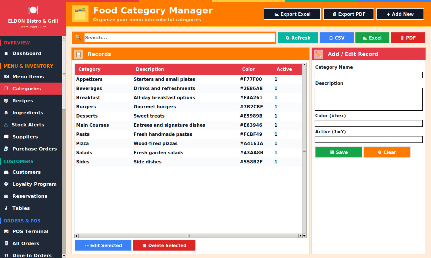 Restaurant POS Software on USB Flash Drive Menu Inventory Payroll Windows Mac