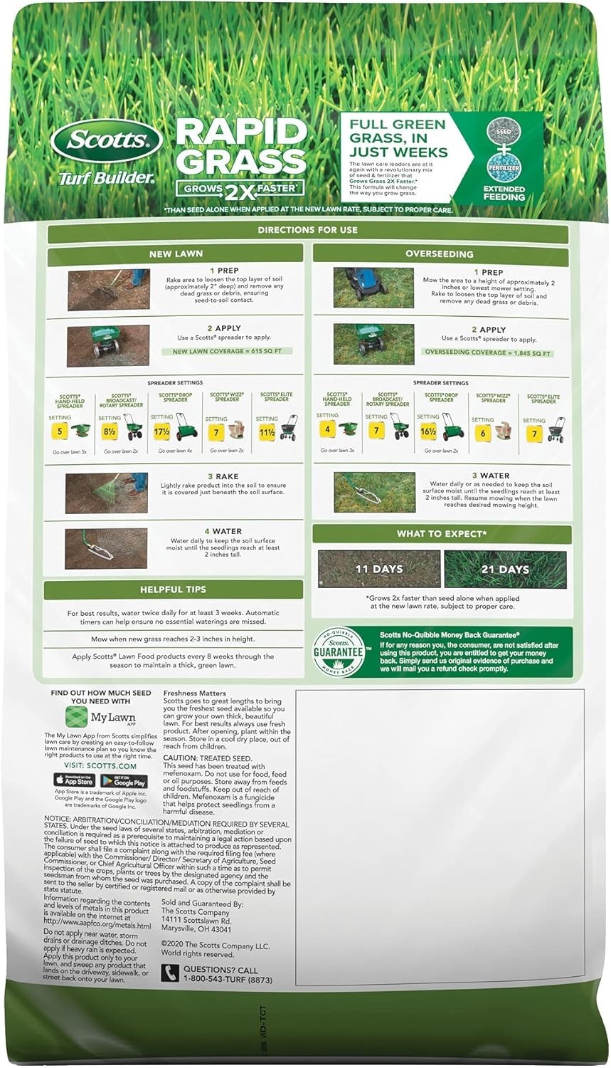 Scotts Turf Builder 5.6 lbs. Rapid Grass Tall Fescue Mix Combination Seed