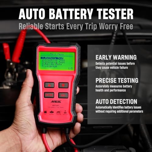 BST100 Car Battery Tester 12V, 100-2000 CCA Load Tester Digital Automotive