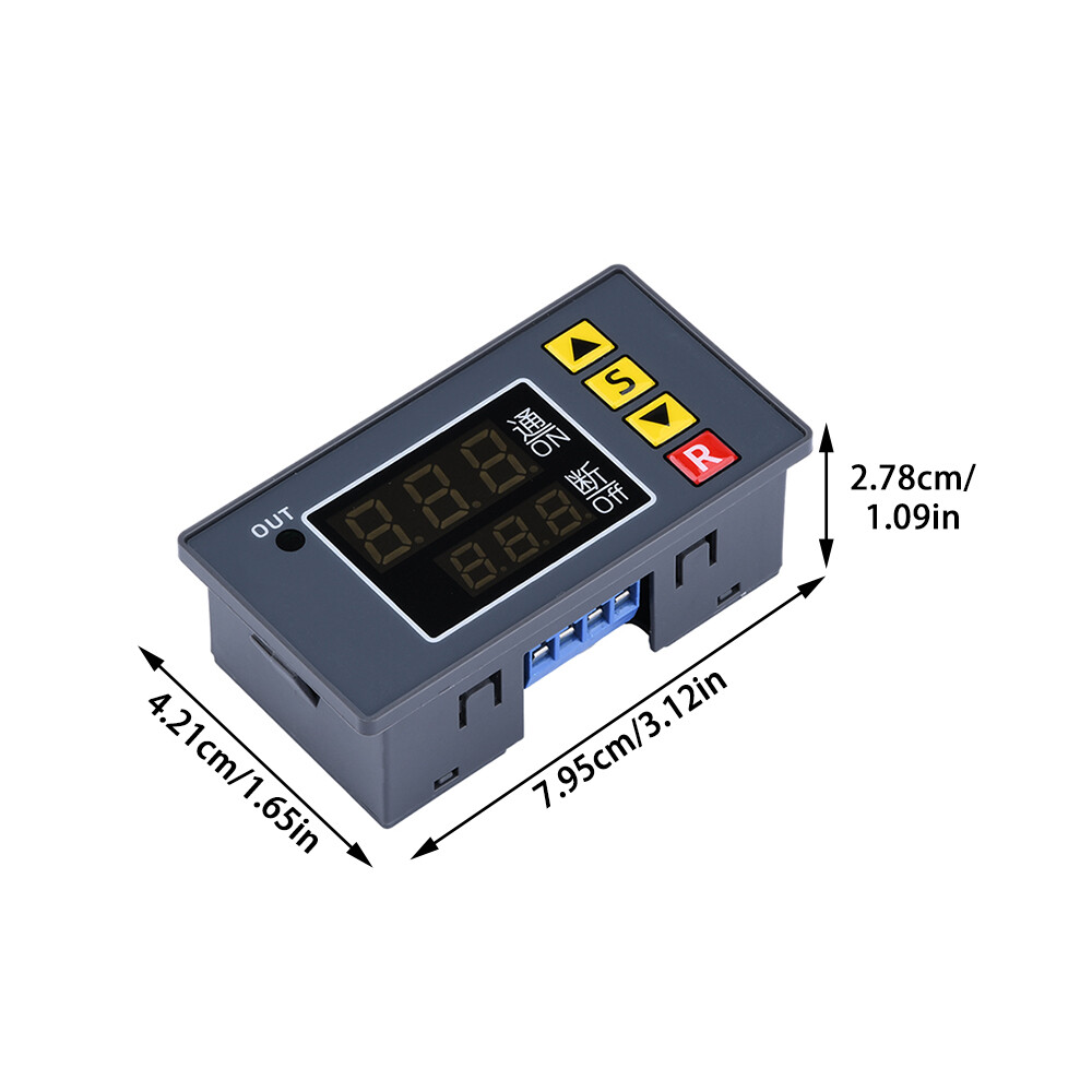 DC 12V Digital LED Dual Display Cycle Timing Delay Timer Relay Module 0-999 Hour