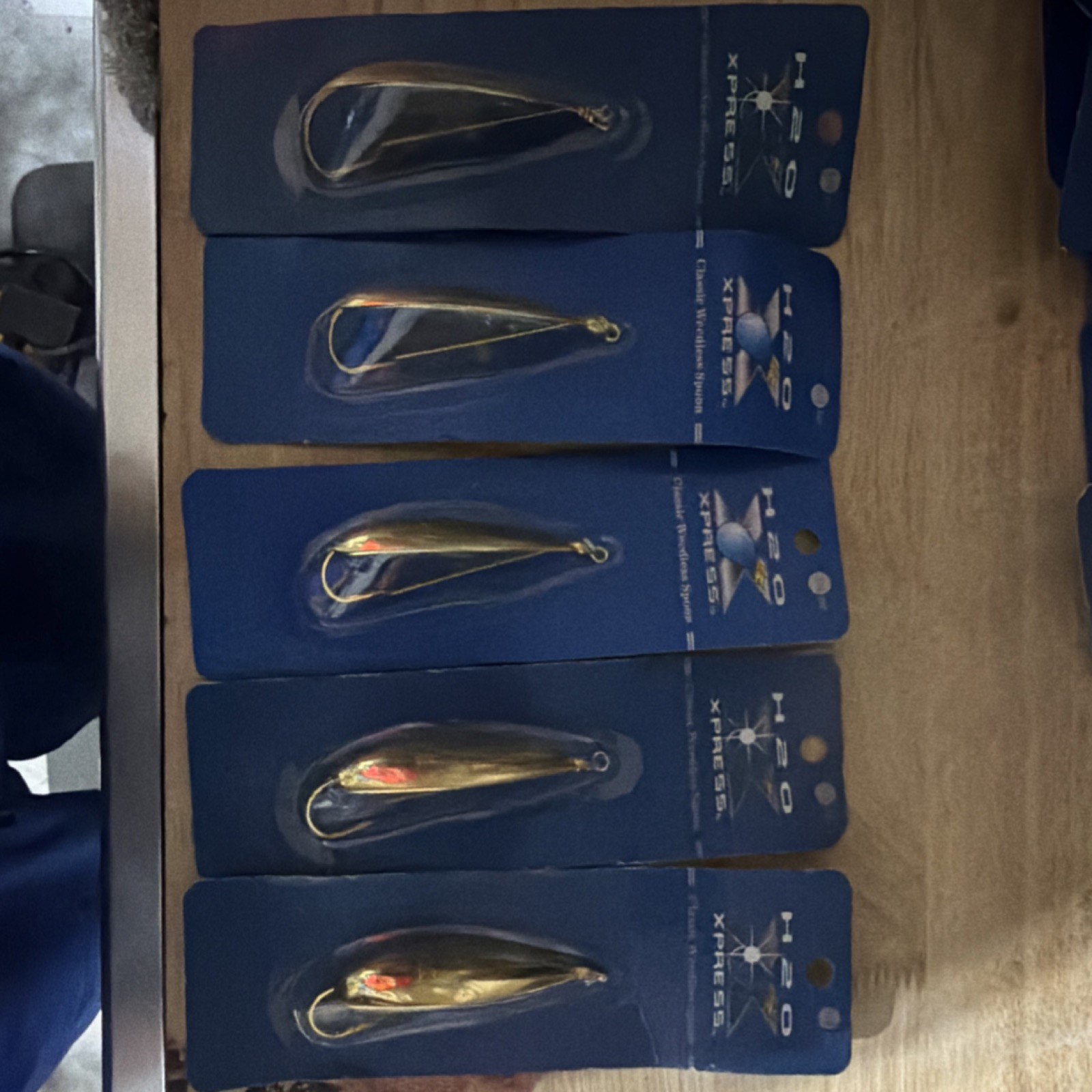 5 Pack Gold Classic Weedless Spoon Gold 3/4 oz  Fishing Lure H20 Xpress