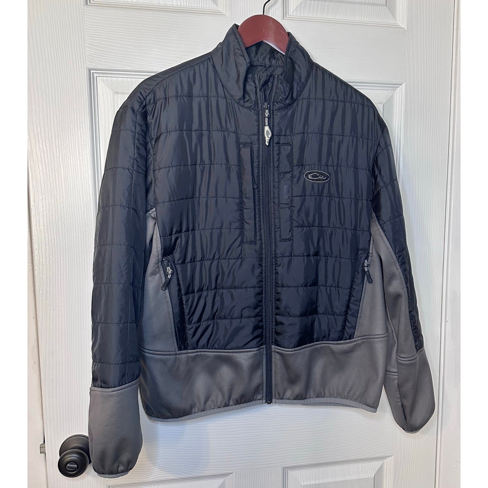 Drake Waterfowl Jacket -Two-Tone Double-Down Full Zip Black/Charcoal Small