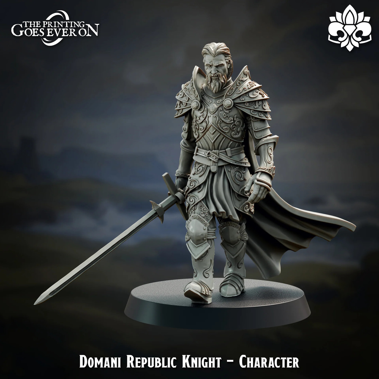 Domani Republic Knight - Character - 28-32mm - Resin Tabletop Miniature