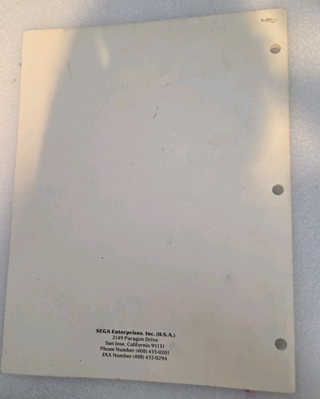 SEGA ORIGINAL ESWAT INSTALLATION OWNERS MANUAL 1989